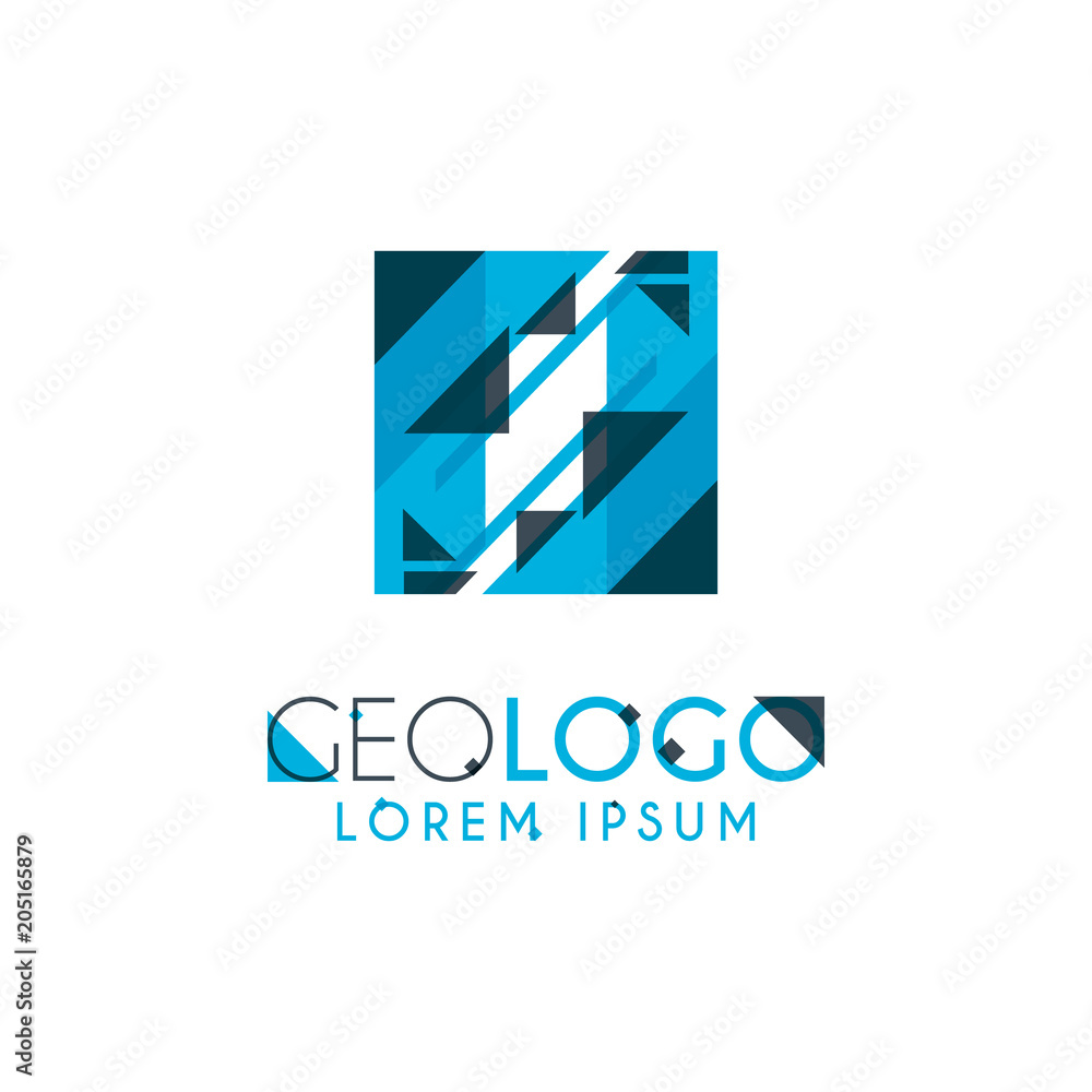 geometric logo with light blue and gray stacked for design 3.7 geometric logo with light blue and gray stacked for design 3.7