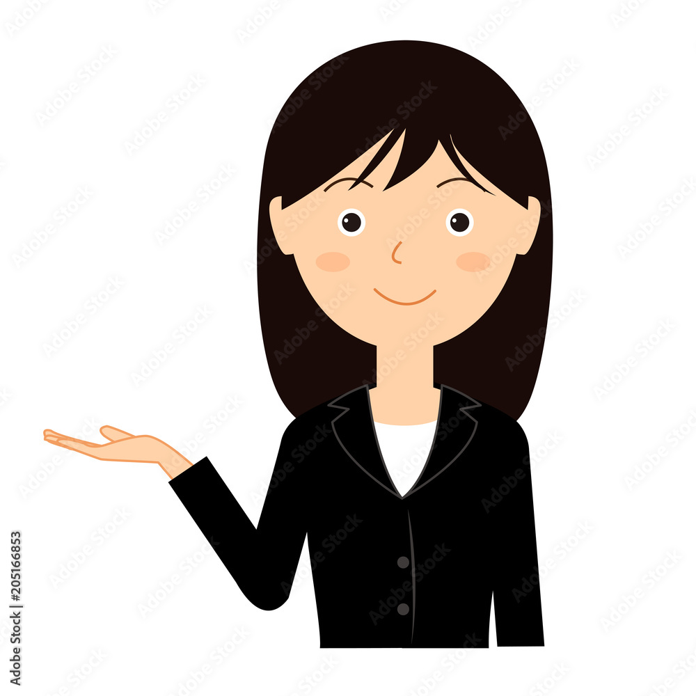 ビジネススーツの若い女性のイラスト ビジネススーツの若い女性のイラスト