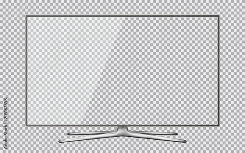 Modern TV with transparent screen isolated on transparent background