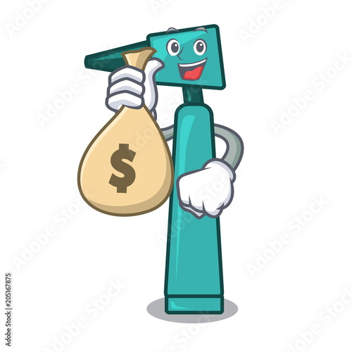 With money bag otoscope character cartoon style
