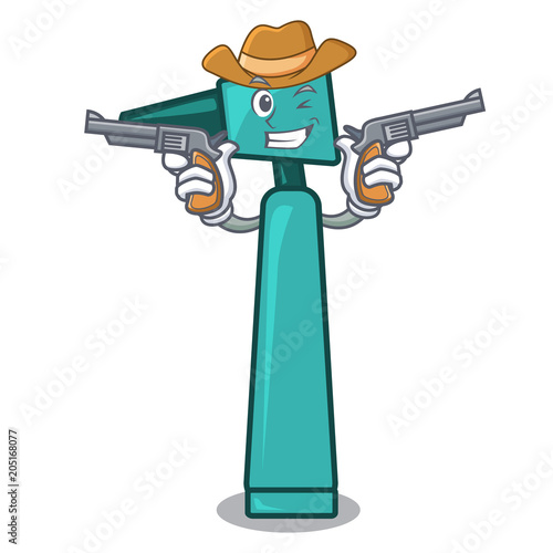 Cowboy otoscope character cartoon style