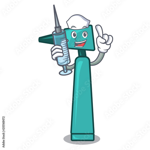 Nurse otoscope character cartoon style