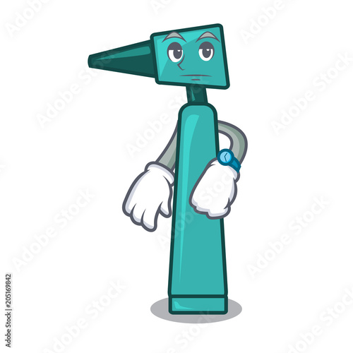 Waiting otoscope mascot cartoon style