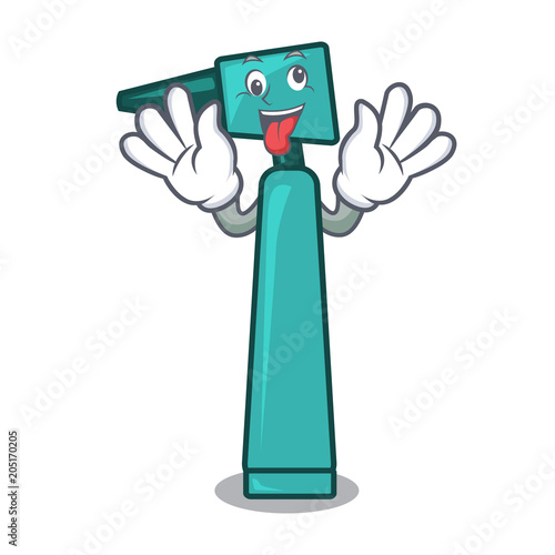 Crazy otoscope mascot cartoon style