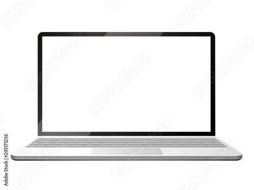 ノートPCのイラスト　（空白画面）
