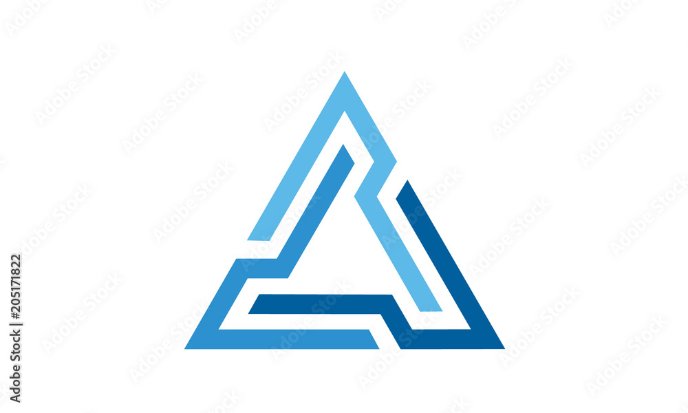 Futuristic Triangle Chain logo design inspiration Futuristic Triangle Chain logo design inspiration