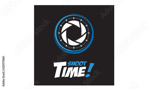 Aperture Shutter Lens Clock Watch Time logo design inspiration