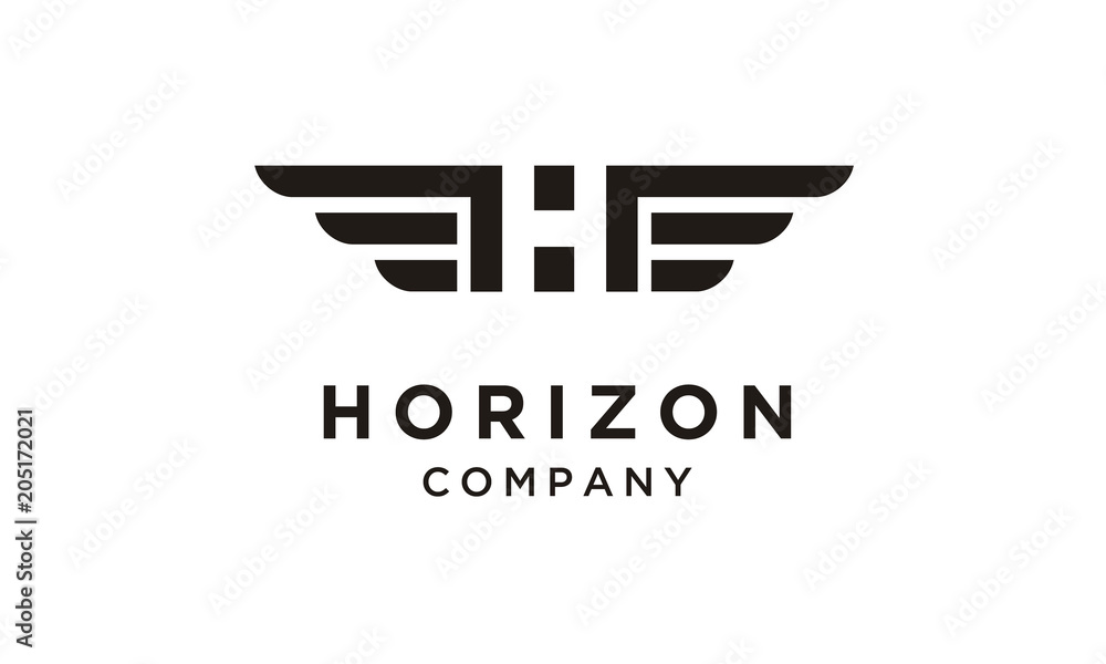 Initial / Monogram H with Wings logo design inspiration Stock Vector ...
