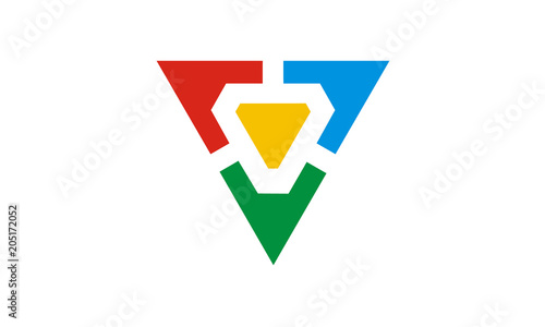 Colorful Futuristic Triangle logo design inspiration