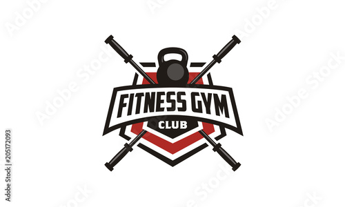 Kettlebell Shield for Crossfit Fitness Gym Badge Emblem Logo design inspiration