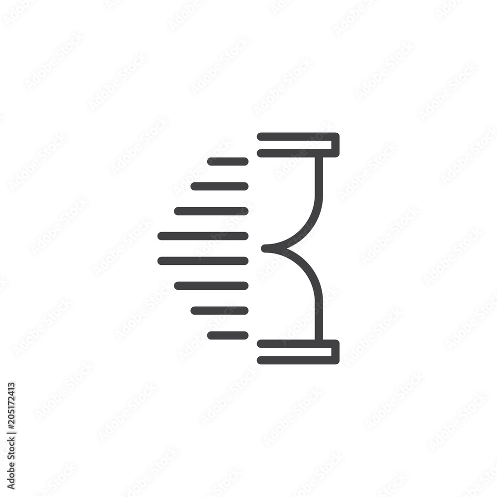 Hourglass outline icon. linear style sign for mobile concept and web design. Clock simple line vector icon. Symbol, logo illustration. Pixel perfect vector graphics Hourglass outline icon. linear style sign for mobile concept and web design. Clock simple line vector icon. Symbol, logo illustration. Pixel perfect vector graphics