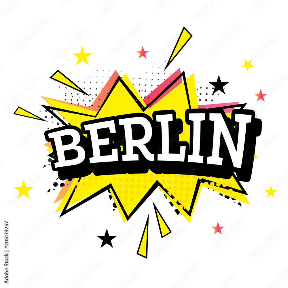 Fototapeta premium Komiczny tekst berliński w stylu pop-artu.