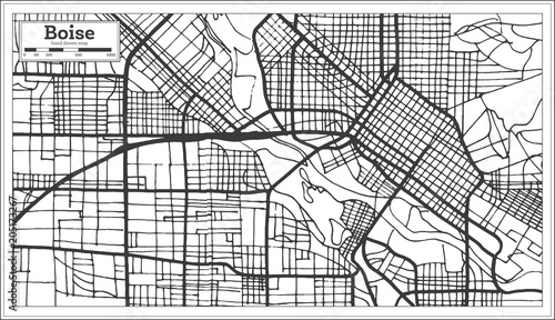 Boise USA City Map in Retro Style. Outline Map.