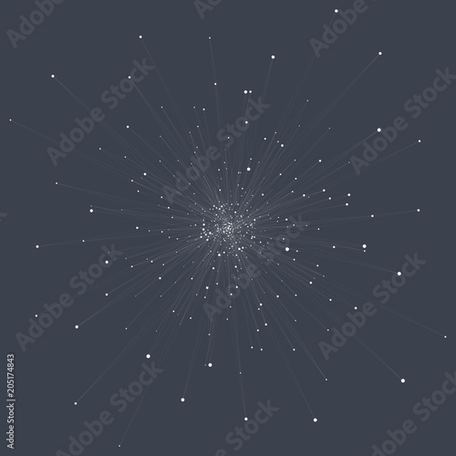 Abstract technology visualization. Background with connecting dots and lines. The concept illustration