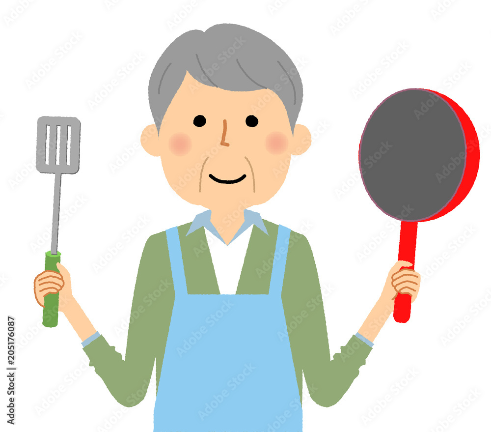 シニア男性　料理