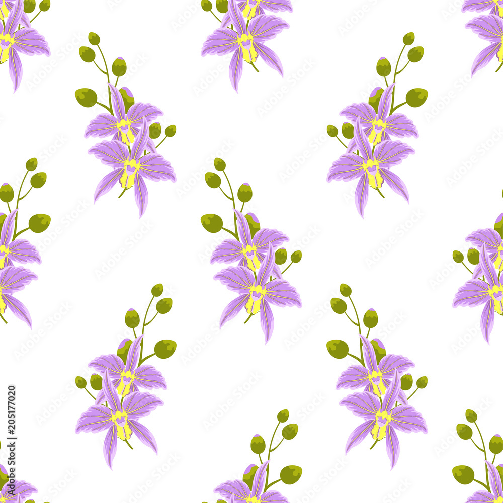 pattern with orchids pattern with orchids