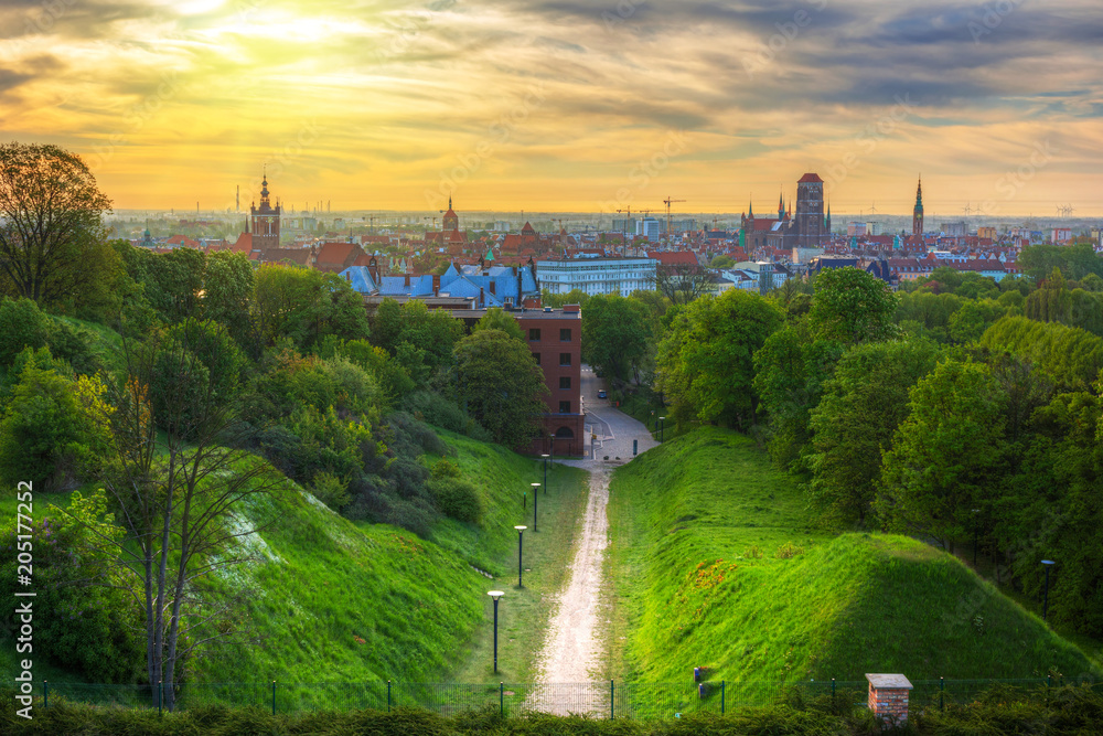 Obraz premium Idyllic scenery in Gdansk at sunrise, Poland
