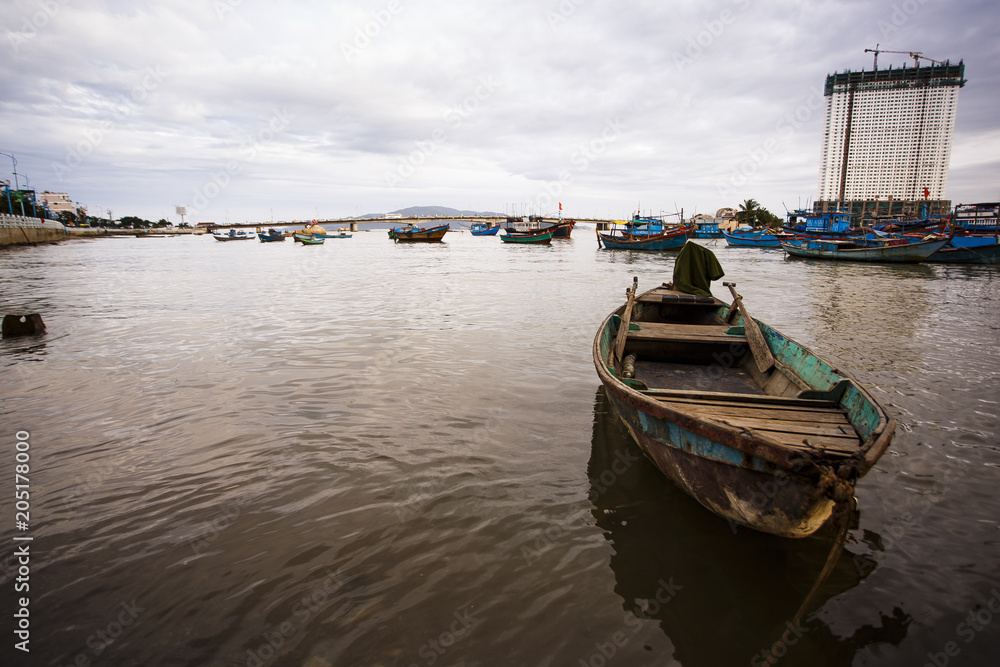 old boats, fishermen's boats in Vietnam