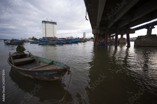 old boats  fishermen s boats in Vietnam