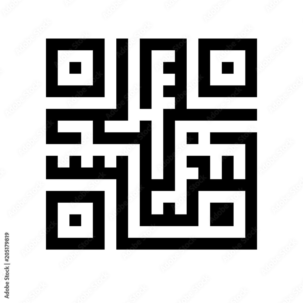 Qr code illustration. Modern digital information maze concemt Qr code illustration. Modern digital information maze concemt