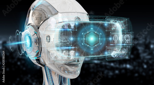 Fototapeta Virtual reality and artificial intelligence illustration 3D rendering