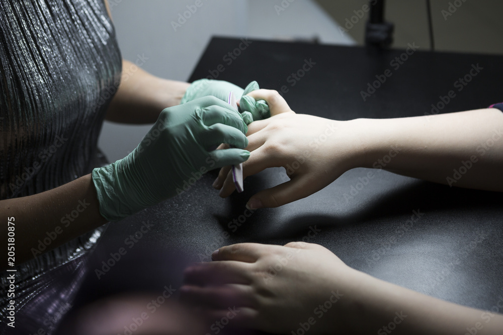 Nail service, manicure. Hand care