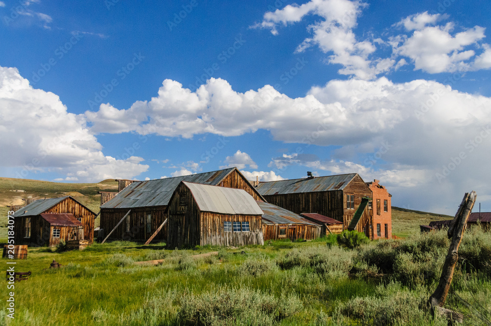 Ruined Buildings in the Californian Ghost Town of Bodie. Bodie is one of the best preserved Ghost Towns in America and was founded during the Californian Gold Rush. It was inhabited until the 1970s. Ruined Buildings in the Californian Ghost Town of Bodie. Bodie is one of the best preserved Ghost Towns in America and was founded during the Californian Gold Rush. It was inhabited until the 1970s.