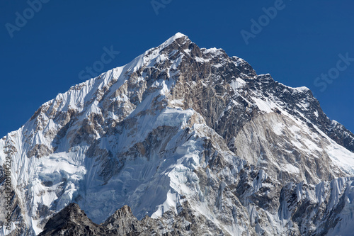 Nuptse peak view from Everest Base Camp, Nepal Himalayas