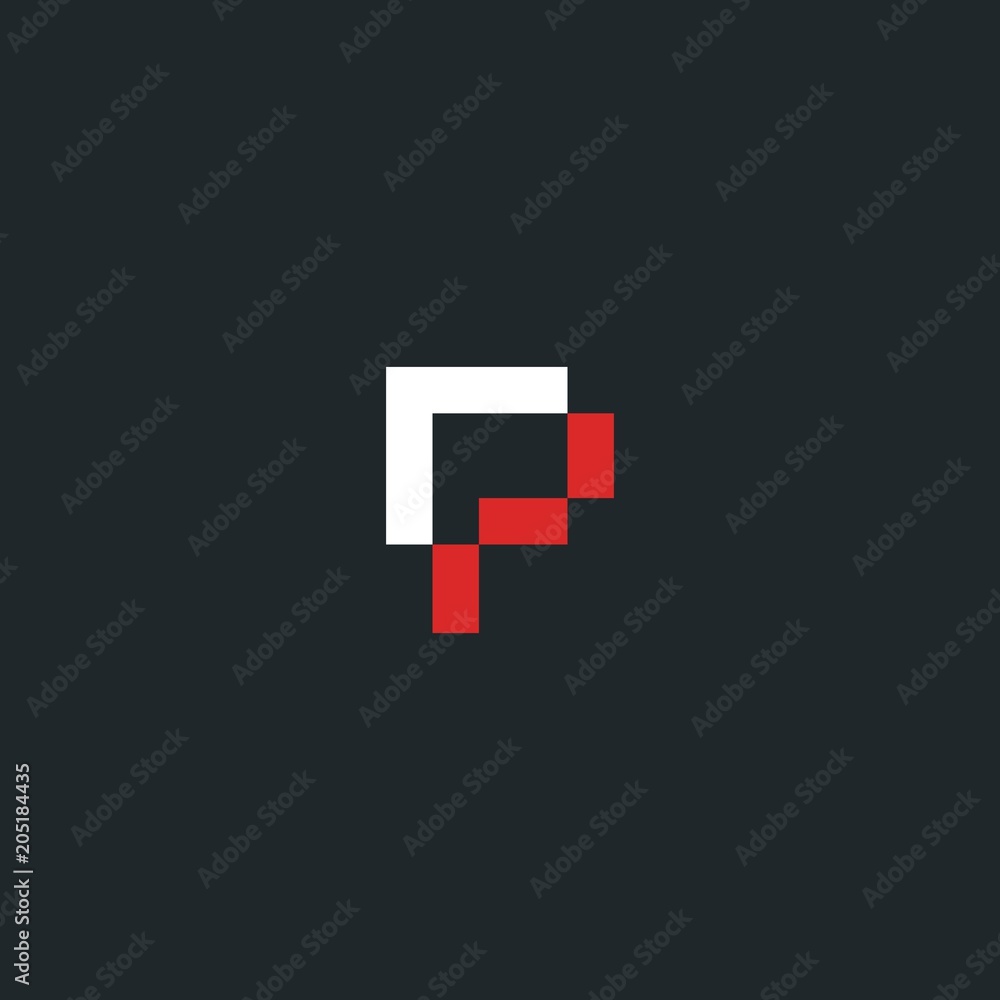Letter P creative technological modern data pixel logo, Letter P Pixel Logo Design Element Letter P creative technological modern data pixel logo, Letter P Pixel Logo Design Element
