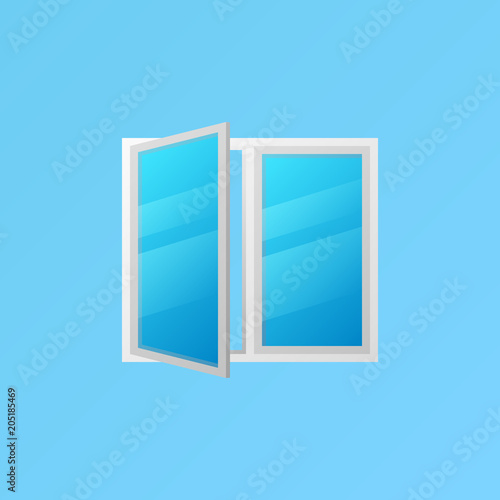 Window colorful vector icon or element on blue background