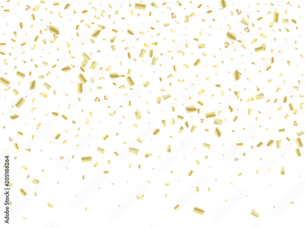 Golden Tinsel Flying Confetti. Christmas, New Year, Birthday Party  Background. Holidays Creative Luxury VIP Confetti Decoration. Gold Glitter,  Sparkling Rich Border. Elegant Texture, Golden Tinsel. Stock Vector | Adobe  Stock