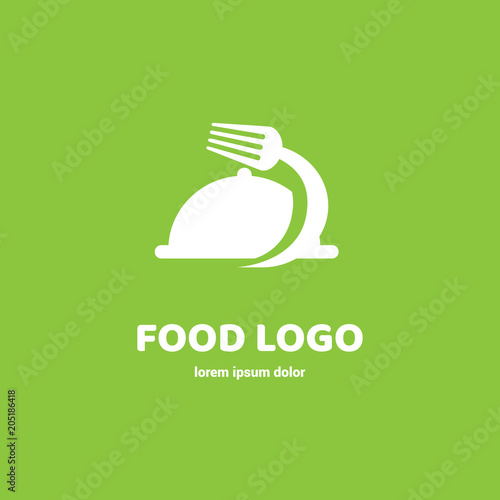 Modern minimalistic vector logo of food. Vector illustration. Food Logo, Restaurant logo, food and cooking logo.