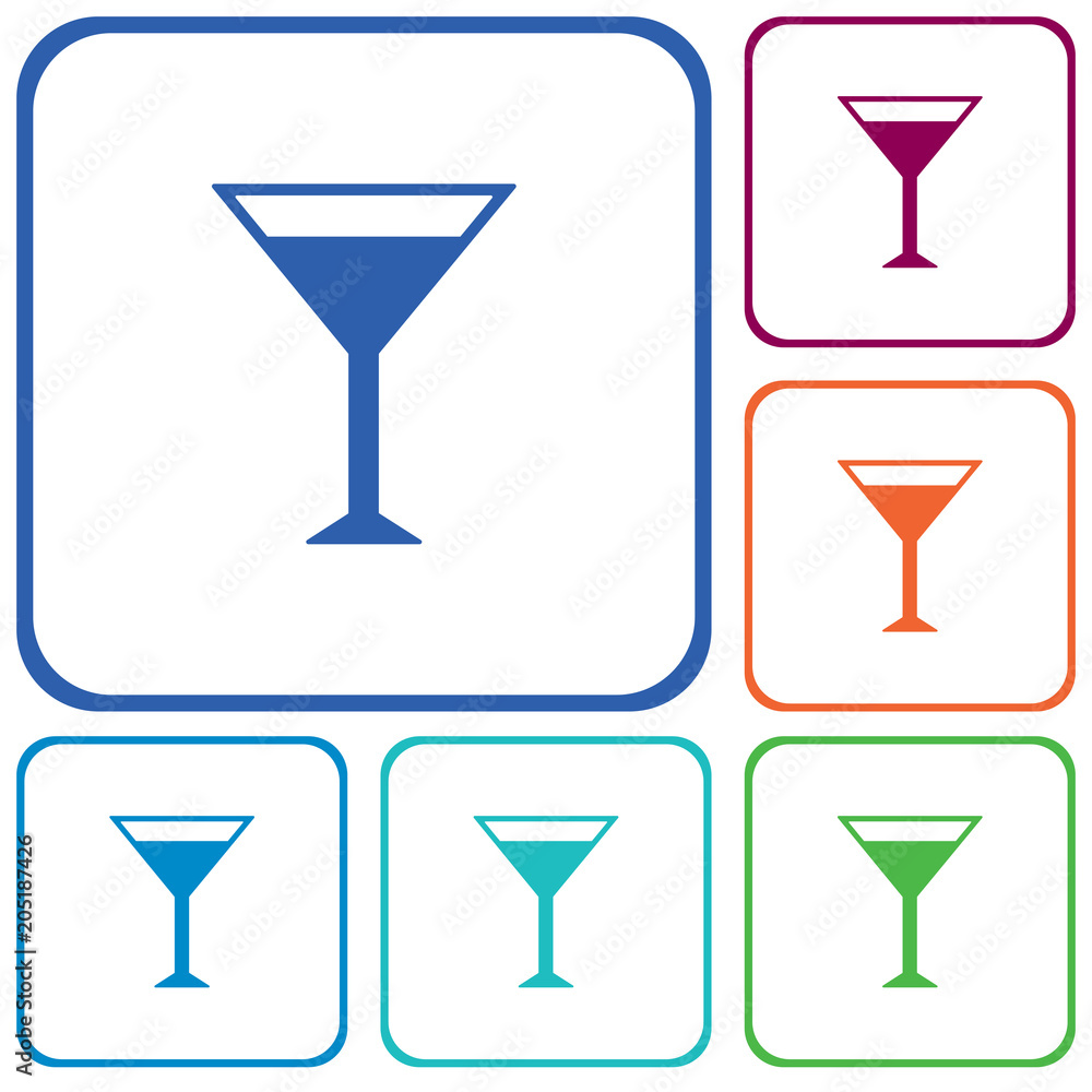 Cocktail glass sign with martini vodka icon Cocktail glass sign with martini vodka icon