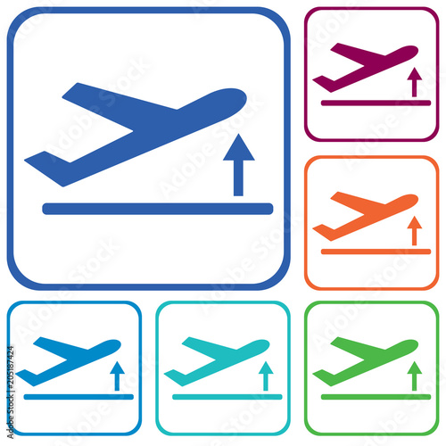 Departure take off plane icon simple
