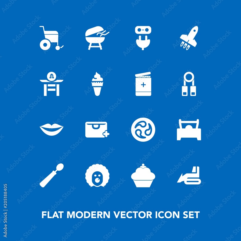 Modern, simple vector icon set on blue background with circus, machinery, equipment, teeth, grill, sweet, sign, cooking, industry, character, bulldozer, girl, wheelchair, japan, holiday, car icons Modern, simple vector icon set on blue background with circus, machinery, equipment, teeth, grill, sweet, sign, cooking, industry, character, bulldozer, girl, wheelchair, japan, holiday, car icons