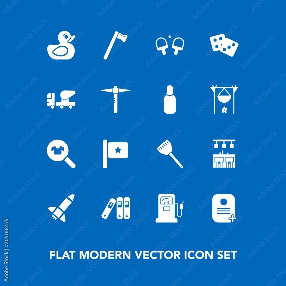 Modern, simple vector icon set on blue background with wrench, clothes, folder, casino, fuel, kitchen, office, tool, bar, food, rocket, nation, child, identity, gambling, woman, fashion, rubber icons Modern, simple vector icon set on blue background with wrench, clothes, folder, casino, fuel, kitchen, office, tool, bar, food, rocket, nation, child, identity, gambling, woman, fashion, rubber icons