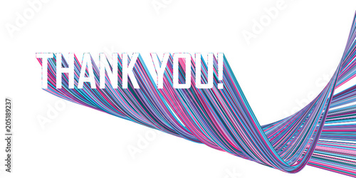 THANK YOU! extruded text card