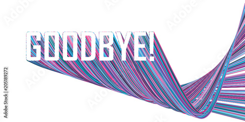 "GOODBYE" extruded text