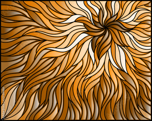 Abstract stained glass background ,monochrome,tone brown,horizontal image 