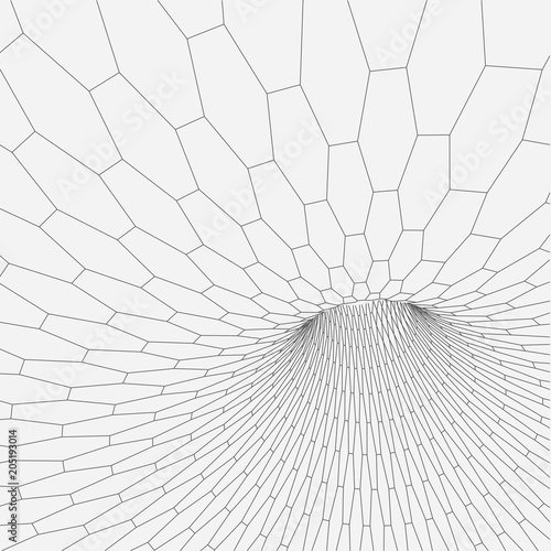 Fototapeta Naklejka Na Ścianę i Meble -  Wireframe torus with connected lines and dots . Mesh polygonal element. Vector Illustration EPS10.