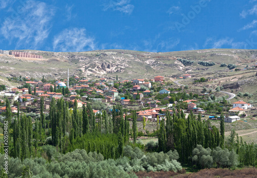 Mountain rural landscape in Ihlara valley, Cappadocia, Anatolia, Turkey