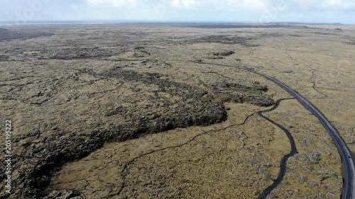 Beautiful green bubbly lava landscape with thick green moss