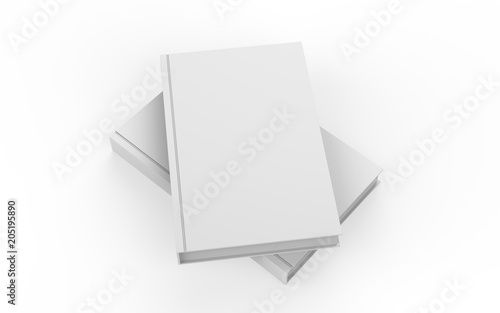 Schilderij op canvas Hardcover book mock-up on isolated white background, 3d illustration