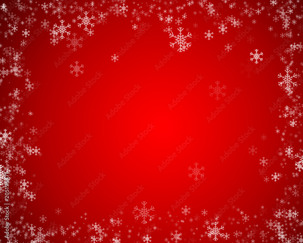 Abstract Christmas background and New Year on red background with snowflakes,decor and place for text. Abstract Christmas background and New Year on red background with snowflakes,decor and place for text.
