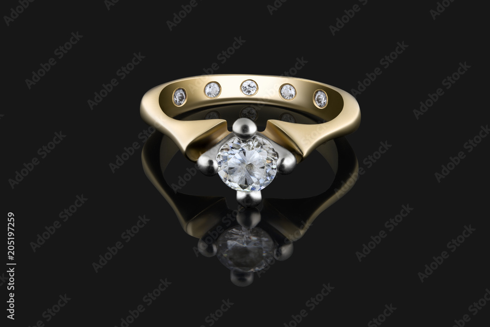 Engagement Ring with Diamond or Moissanite. Jewelry background. Engagement Ring with Diamond or Moissanite. Jewelry background.