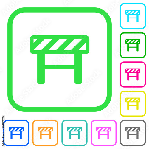 Construction barrier vivid colored flat icons