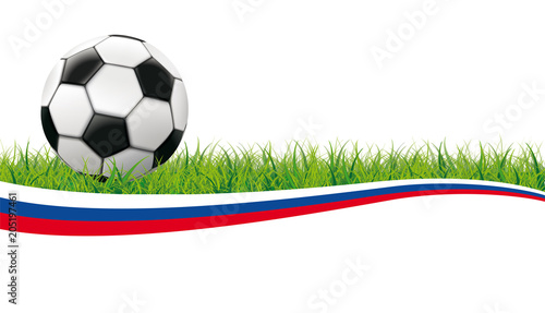 Football Grass Header Russia White Background