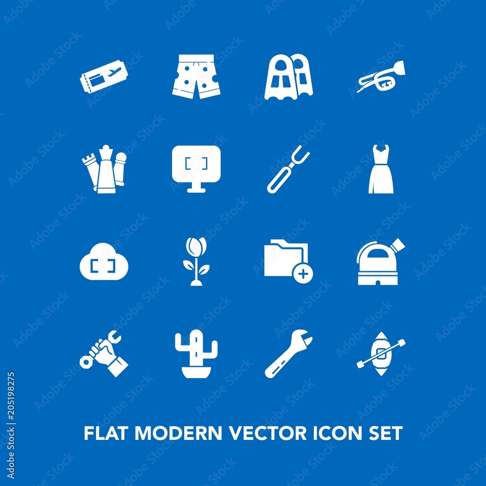 Modern, simple vector icon set on blue background with cloud, spring, flower, tool, folder, cactus, white, water, template, nature, music, helmet, builder, file, ticket, business, floral, desert icons Modern, simple vector icon set on blue background with cloud, spring, flower, tool, folder, cactus, white, water, template, nature, music, helmet, builder, file, ticket, business, floral, desert icons