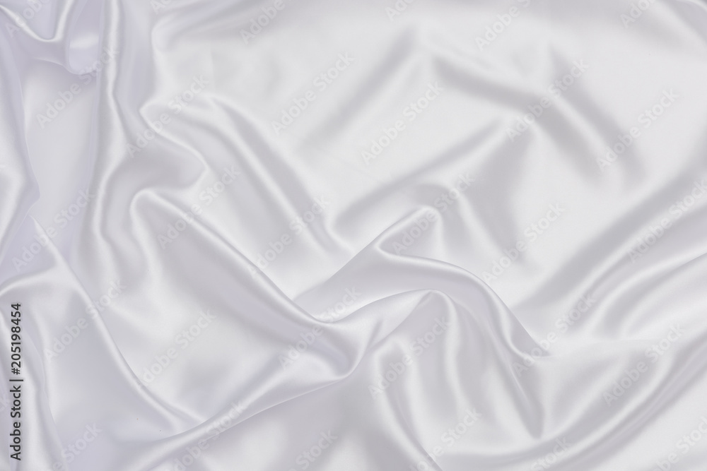 Naklejka premium White fabric background and texture, Crumpled of white satin for abstract and design