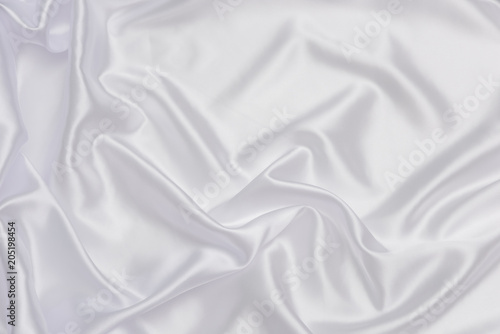 White fabric background and texture, Crumpled of white satin for abstract and design